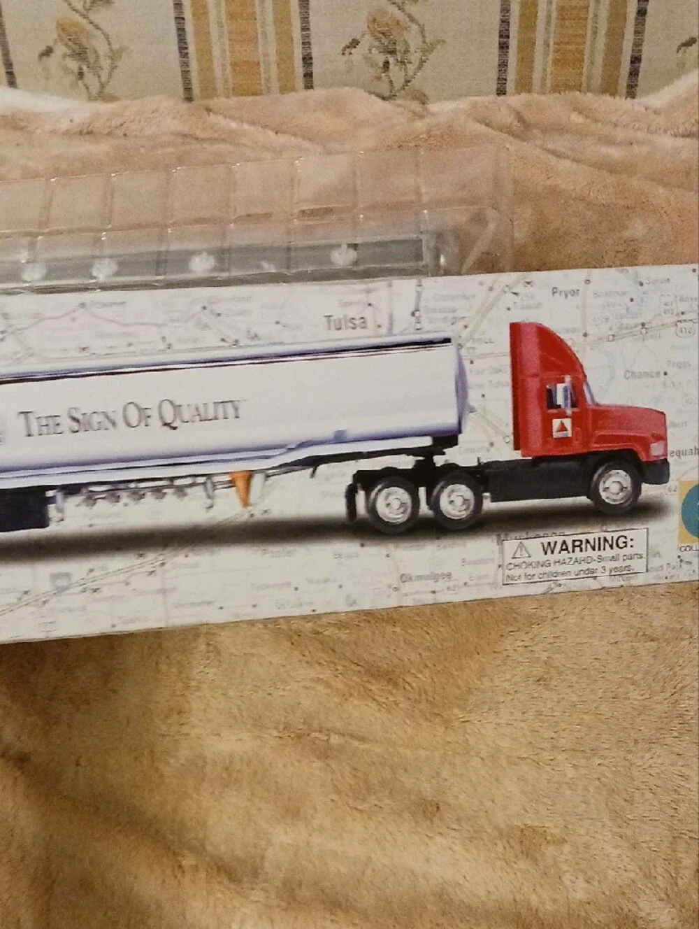 Red and White Die-Cast Tanker Truck Toy for Kids